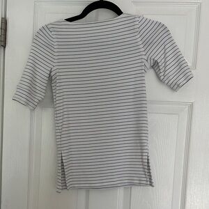 Madewell Black and White Striped Short Sleeve Tee